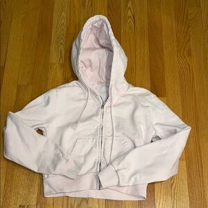 Light Pink Zip-Up Hooded Jacket